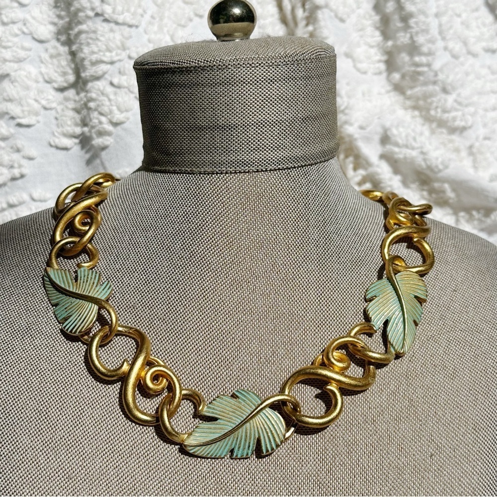 Givenchy Vintage 1980’s Vertigris Scrolling Leaf Necklace - Rare